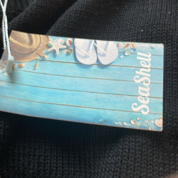 SeaShell Delray one shoulder cropped black sweater knit NWT - Picture 7 of 7